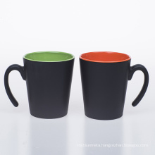 Hot selling ceramic chalk mug stoneware mug with spoon